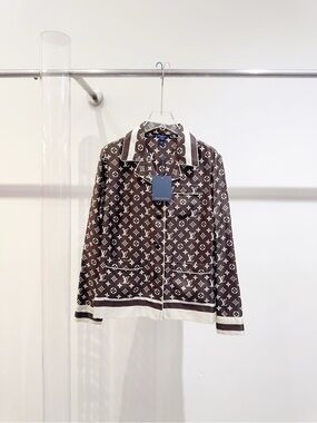 Louis Vuitton Brown Monogram Jacket with Cream Trim